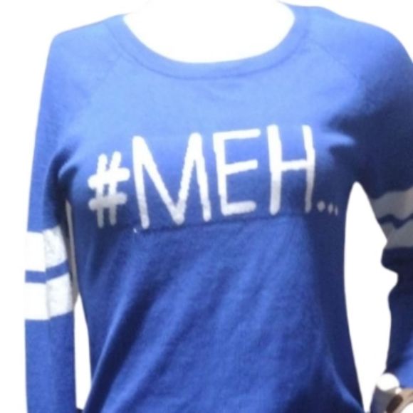 #MEH Long Sleeve Blue Light Sweater Top Small - Picture 4 of 4